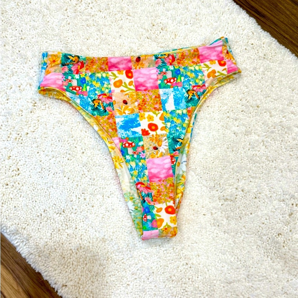 New Blackbough Multicolor Patchwork Bikini Bottom - image 1